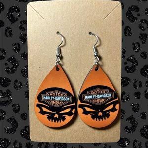 Harley Davidson Skull Earrings